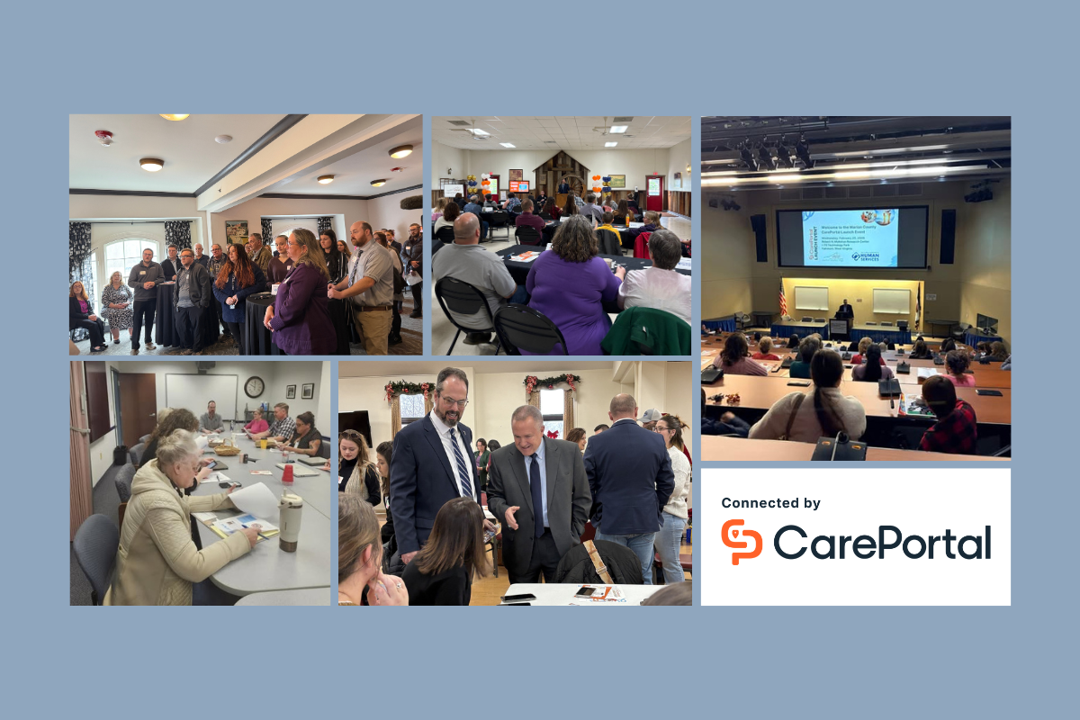 CarePortal launch events and training sessions in West Virginia with churches, community leaders, and child serving professionals gathered in meetings and presentations